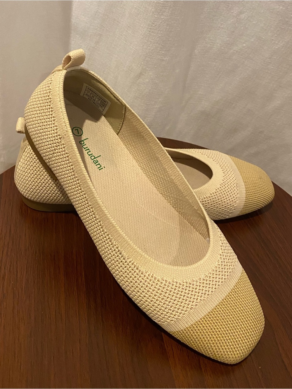 Burundani Cream Knit Flats Size 7 Neutral Teacher Office Casual
